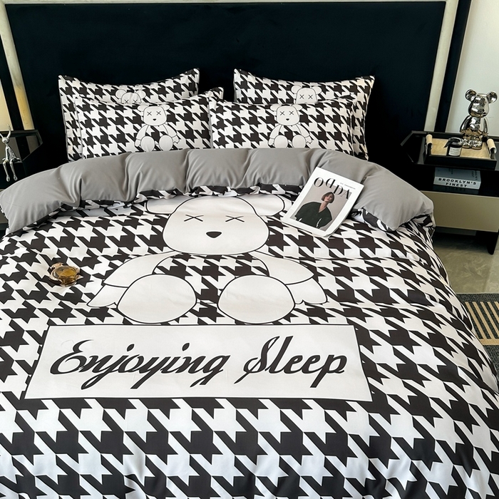 91家纺网 家纺一手货源 找家纺 （总）色鬼布艺 2023新款加厚双面磨毛数码大版印花四件套