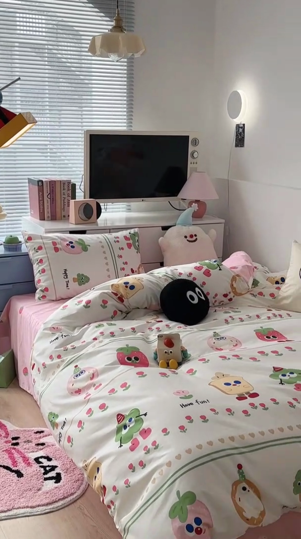 91家纺网 家纺一手货源 找家纺 昔可家纺 2023新款全棉大版数码枕套四件套 眼睛吐司