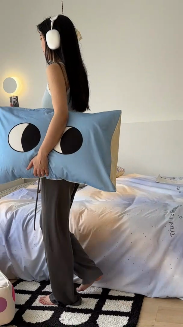 91家纺网 家纺一手货源 找家纺 昔可家纺 2023新款全棉大版数码枕套四件套 星光晕染紫