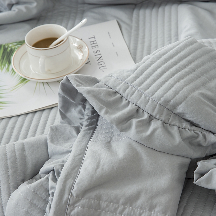 91家纺网 家纺一手货源 找家纺 紫碧螺家纺 2023新款四季棉夹棉系列夏被款 灰