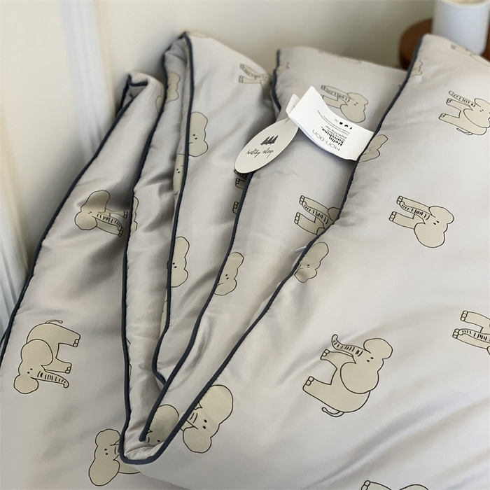 91家纺网 家纺一手货源 找家纺 汇庭 2023新款雅棉春秋被-实拍 多多象灰