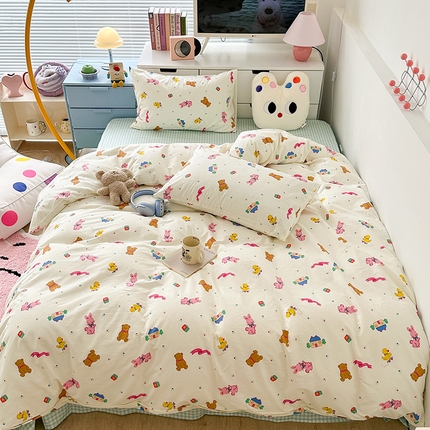 91家纺网 家纺一手货源 找家纺 （总）昔可家纺 2023新款全棉卡通动物印花四件套