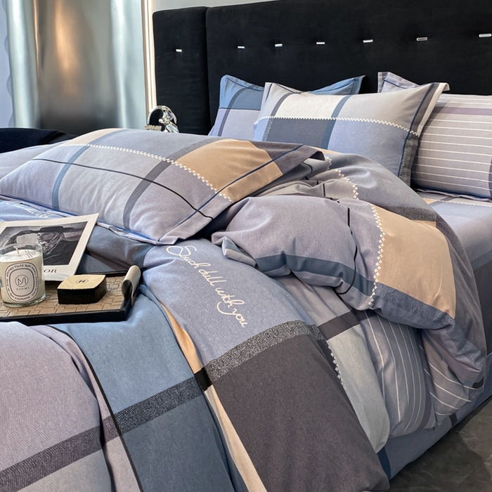 91家纺网 家纺一手货源 找家纺 铭成 2024新款全棉生态喷气加厚磨毛单品被套 哈伦-灰