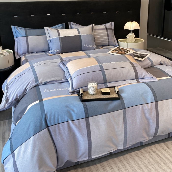 91家纺网 家纺一手货源 找家纺 铭成 2024新款全棉生态喷气加厚磨毛单品被套 哈伦-灰