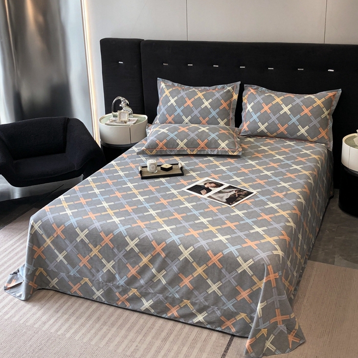 91家纺网 家纺一手货源 找家纺 铭成 2024新款全棉生态喷气加厚磨毛单品床单 布朗尼-灰