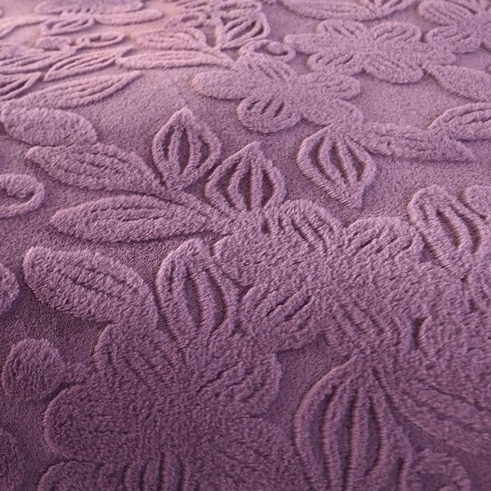 91家纺网 家纺一手货源 找家纺 代芙 2024新款高克重电商直播爆款11斤提花兔毛绒牛奶绒四件套 清雅-紫