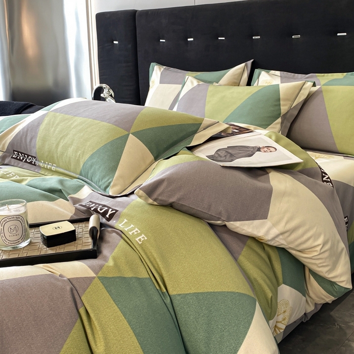 91家纺网 家纺一手货源 找家纺 铭成 2024新款全棉生态喷气加厚磨毛单品被套 拉斐尔-绿