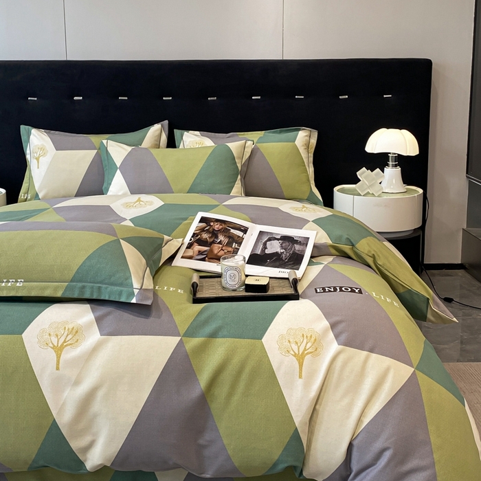 91家纺网 家纺一手货源 找家纺 铭成 2024新款全棉生态喷气加厚磨毛单品被套 拉斐尔-绿