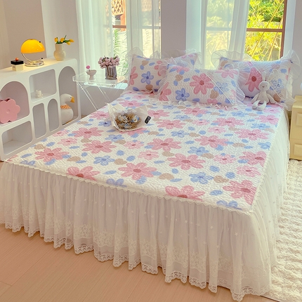 罗艺轩家纺2024新款全棉蕾丝夹棉床裙忆江南系列-床裙三件套 忆江南~梦境之旅