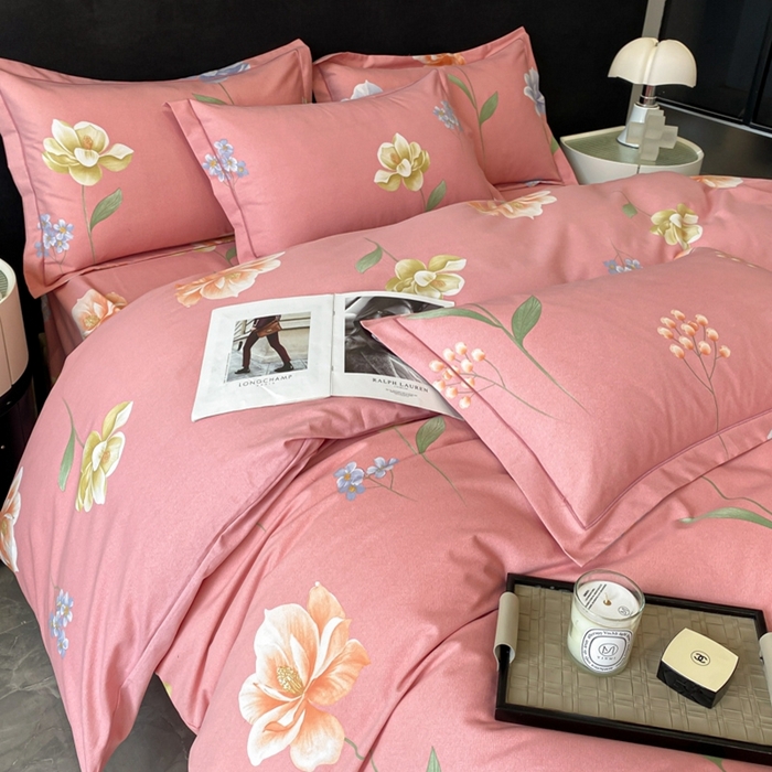 91家纺网 家纺一手货源 找家纺 铭成 2024新款全棉生态喷气加厚磨毛单品被套 瑞丽-粉