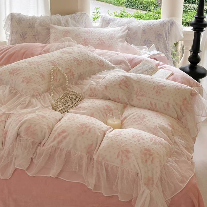 91家纺网 家纺一手货源 找家纺 （总）玛奇朵2023新款秋冬新品5D立体雕花牛奶绒四件套