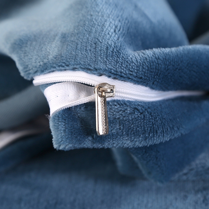 91家纺网 家纺一手货源 找家纺 代芙 2024新款高克重电商直播爆款11斤提花兔毛绒牛奶绒四件套 清雅-蓝