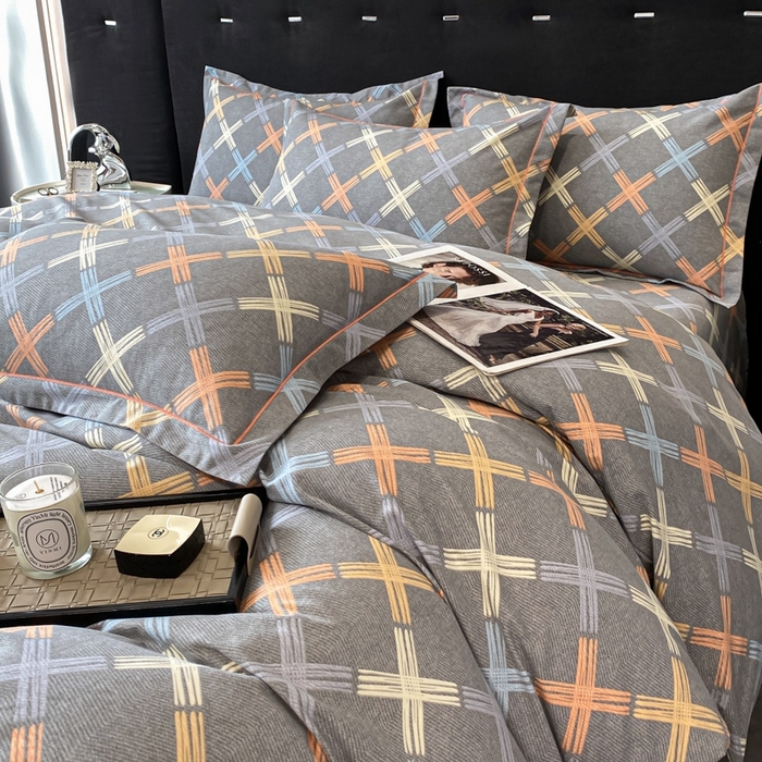 91家纺网 家纺一手货源 找家纺 铭成 2024新款全棉生态喷气加厚磨毛单品被套 布朗尼-灰