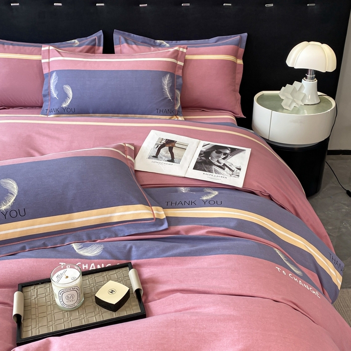 91家纺网 家纺一手货源 找家纺 铭成 2024新款全棉生态喷气加厚磨毛单品被套 风光无限-粉