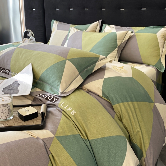 91家纺网 家纺一手货源 找家纺 铭成 2024新款全棉生态喷气加厚磨毛单品被套 拉斐尔-绿