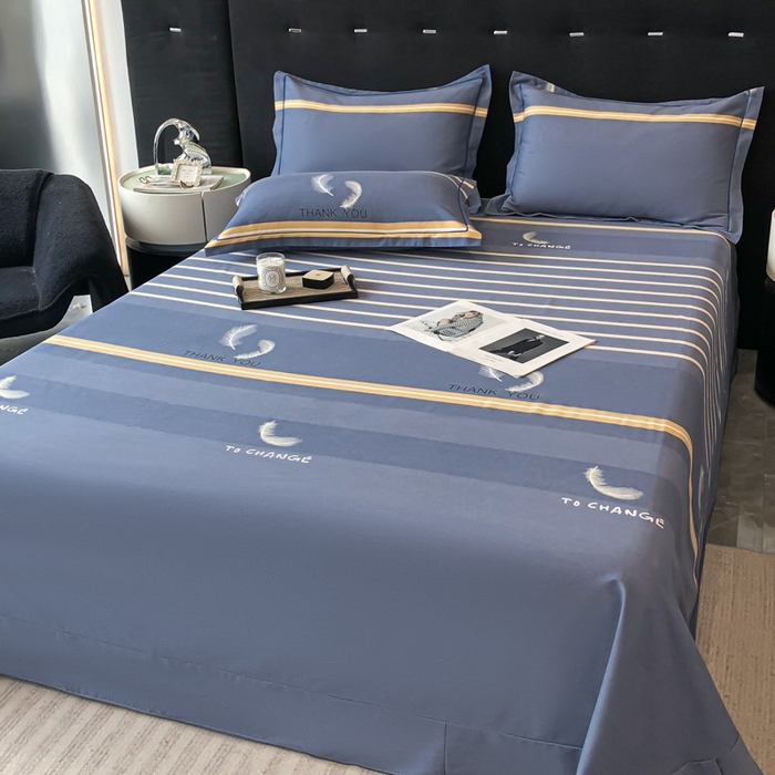 91家纺网 家纺一手货源 找家纺 铭成 2024新款全棉生态喷气加厚磨毛单品床单 风光无限-灰