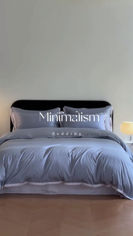 91家纺网 家纺一手货源 找家纺 618家纺2023新款180支长绒棉高支贡缎四件套 安迪-灰蓝浅紫