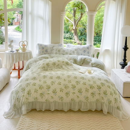 91家纺网 家纺一手货源 找家纺 （总）玛奇朵2023新款秋冬新品5D立体雕花牛奶绒四件套