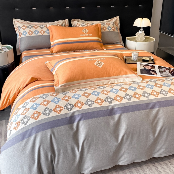 91家纺网 家纺一手货源 找家纺 铭成 2024新款全棉生态喷气加厚磨毛单品被套 卡纳尔-桔