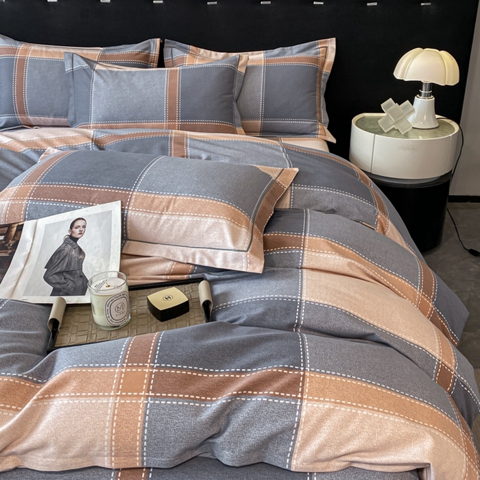 91家纺网 家纺一手货源 找家纺 铭成 2024新款全棉生态喷气加厚磨毛四件套 伯格