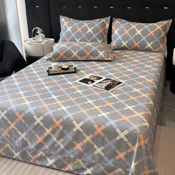 91家纺网 家纺一手货源 找家纺 铭成 2024新款全棉生态喷气加厚磨毛单品床单 布朗尼-灰