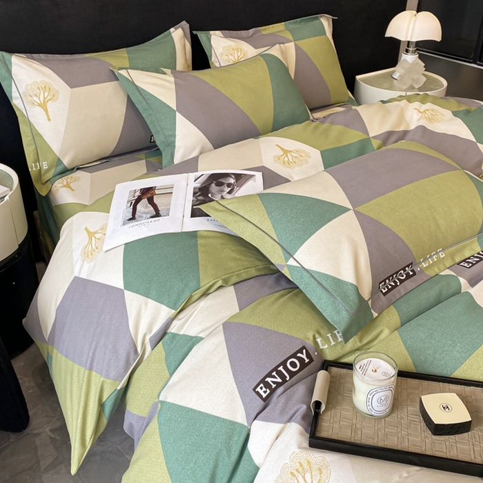 91家纺网 家纺一手货源 找家纺 铭成 2024新款全棉生态喷气加厚磨毛单品被套 拉斐尔-绿