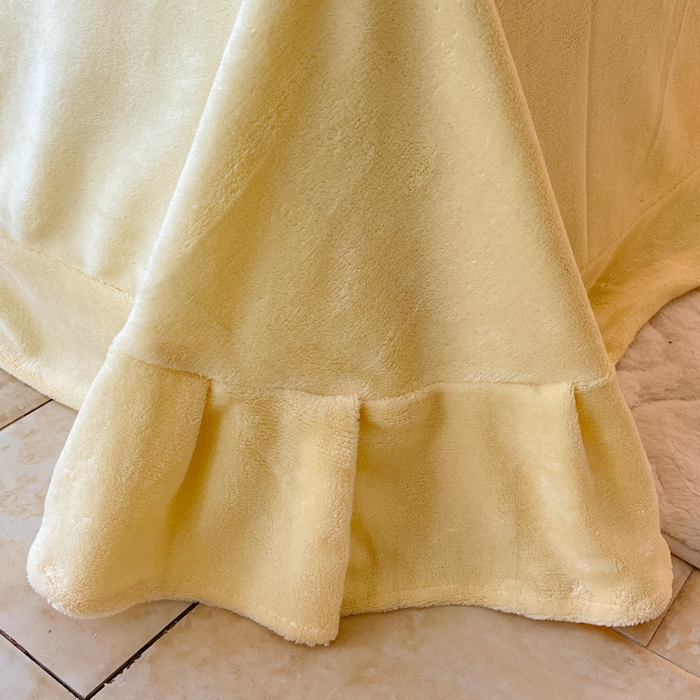 91家纺网 家纺一手货源 找家纺 玛奇朵2023新款秋冬新品5D立体雕花牛奶绒四件套 郁金香-黄