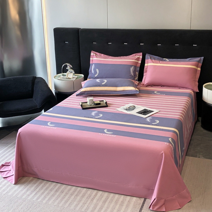 91家纺网 家纺一手货源 找家纺 铭成 2024新款全棉生态喷气加厚磨毛单品床单 风光无限-粉