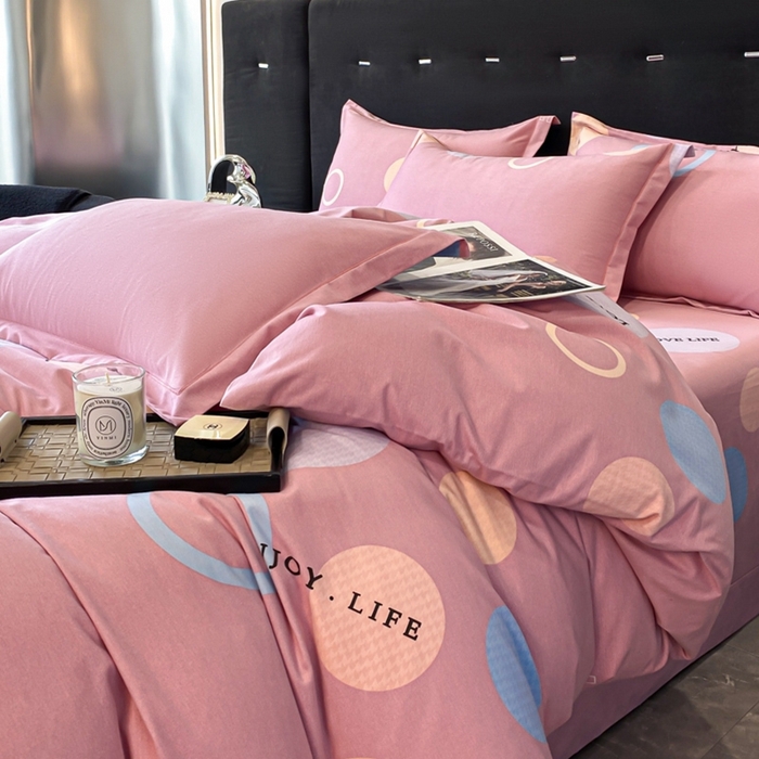 91家纺网 家纺一手货源 找家纺 铭成 2024新款全棉生态喷气加厚磨毛单品被套 舞动青春-粉