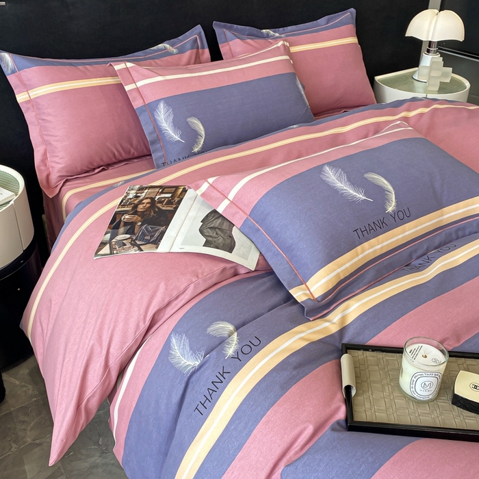 91家纺网 家纺一手货源 找家纺 铭成 2024新款全棉生态喷气加厚磨毛单品被套 风光无限-粉