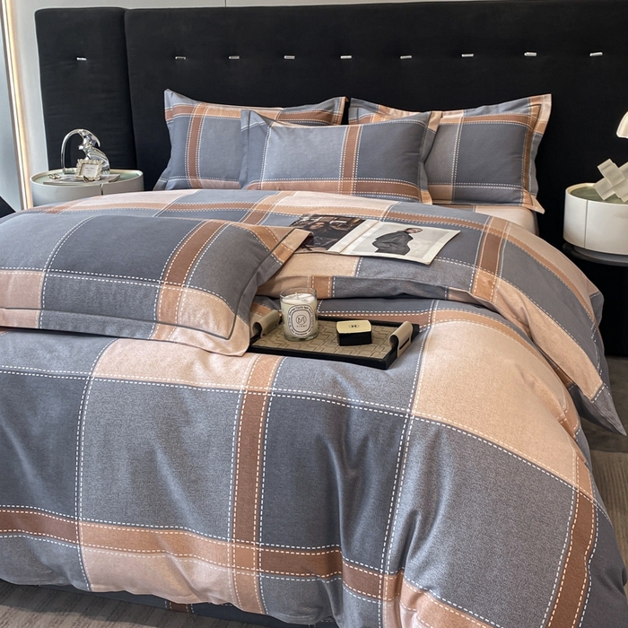 91家纺网 家纺一手货源 找家纺 铭成 2024新款全棉生态喷气加厚磨毛四件套 伯格