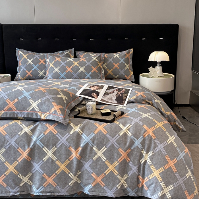 91家纺网 家纺一手货源 找家纺 铭成 2024新款全棉生态喷气加厚磨毛单品被套 布朗尼-灰