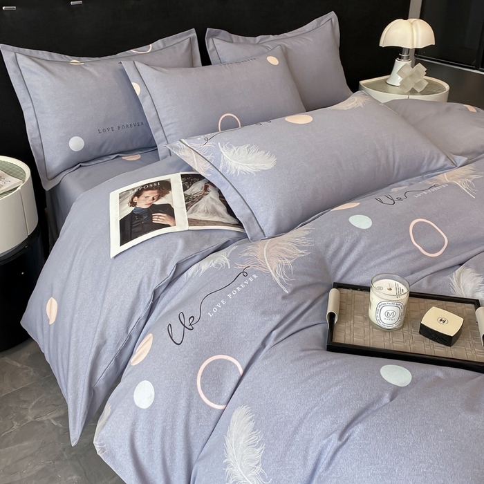 91家纺网 家纺一手货源 找家纺 铭成 2024新款全棉生态喷气加厚磨毛单品被套 优雅人生-灰