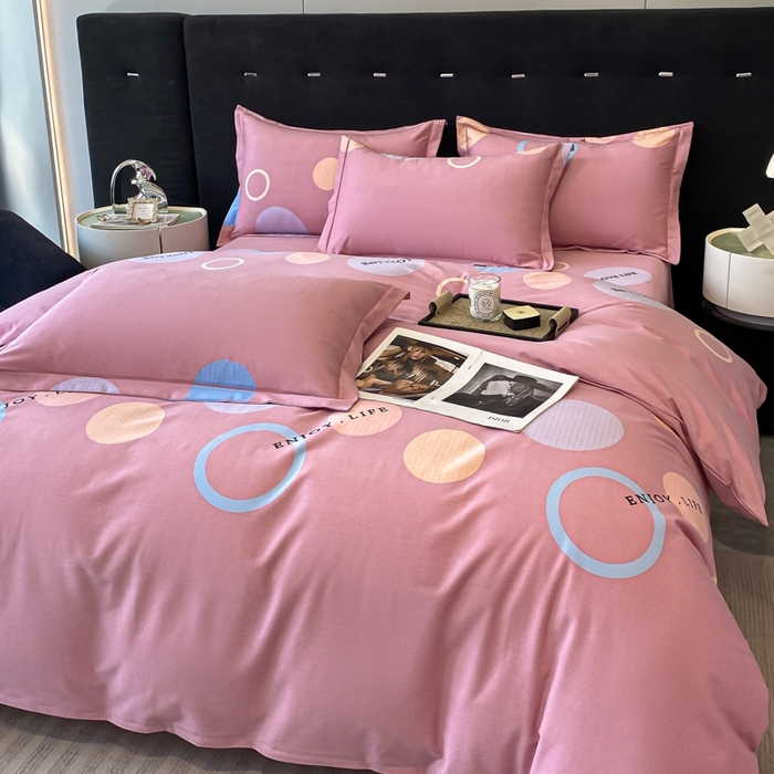 91家纺网 家纺一手货源 找家纺 铭成 2024新款全棉生态喷气加厚磨毛单品被套 舞动青春-粉