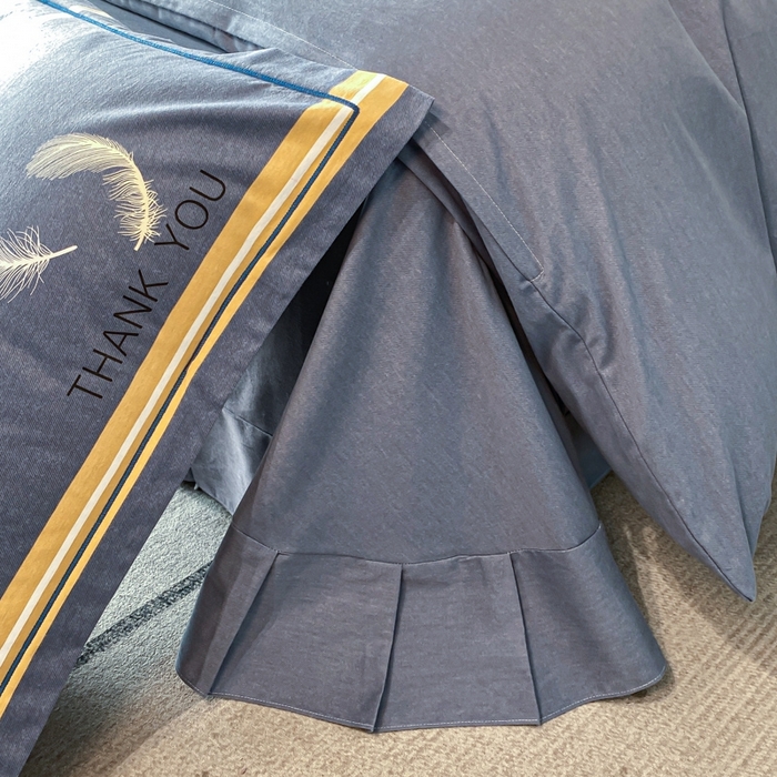 91家纺网 家纺一手货源 找家纺 铭成 2024新款全棉生态喷气加厚磨毛四件套 风光无限-灰