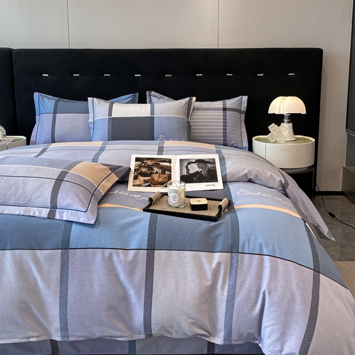 91家纺网 家纺一手货源 找家纺 铭成 2024新款全棉生态喷气加厚磨毛单品被套 哈伦-灰