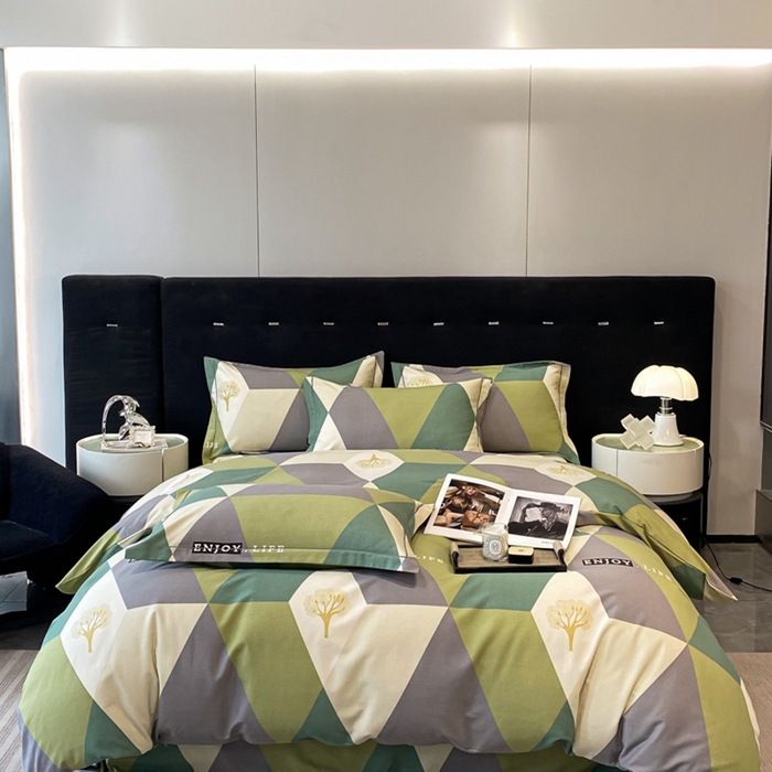 91家纺网 家纺一手货源 找家纺 铭成 2024新款全棉生态喷气加厚磨毛单品被套 拉斐尔-绿