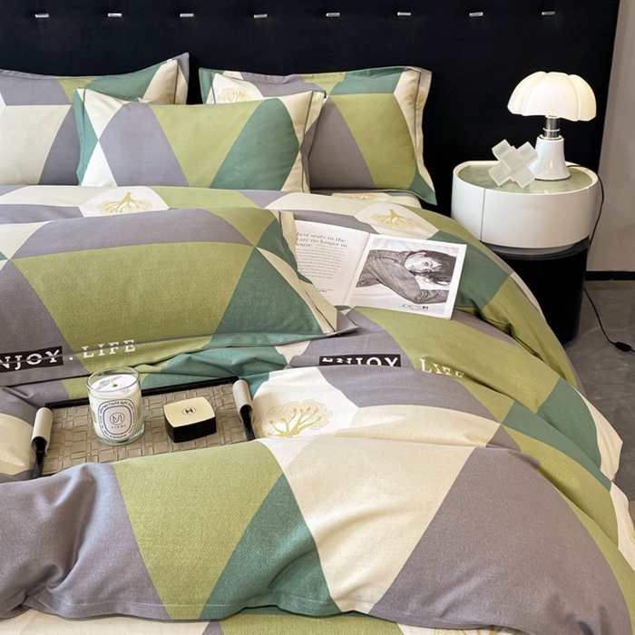 91家纺网 家纺一手货源 找家纺 铭成 2024新款全棉生态喷气加厚磨毛单品被套 拉斐尔-绿