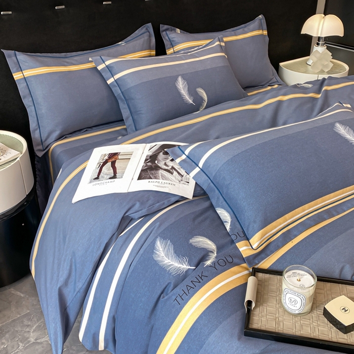 91家纺网 家纺一手货源 找家纺 铭成 2024新款全棉生态喷气加厚磨毛单品被套 风光无限-灰