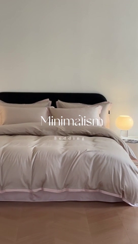 91家纺网 家纺一手货源 找家纺 618家纺2023新款180支长绒棉高支贡缎四件套 安迪-卡其粉玉