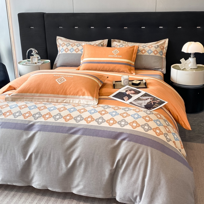 91家纺网 家纺一手货源 找家纺 铭成 2024新款全棉生态喷气加厚磨毛单品被套 卡纳尔-桔