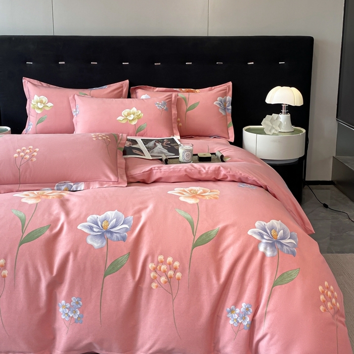 91家纺网 家纺一手货源 找家纺 铭成 2024新款全棉生态喷气加厚磨毛单品被套 瑞丽-粉