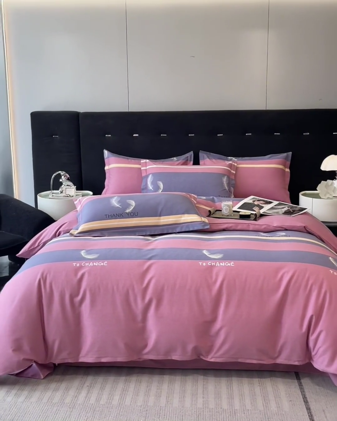 91家纺网 家纺一手货源 找家纺 铭成 2024新款全棉生态喷气加厚磨毛单品被套 风光无限-粉