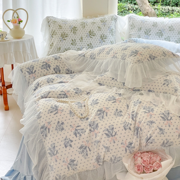 91家纺网 家纺一手货源 找家纺 玛奇朵2023新款秋冬新品5D立体雕花牛奶绒四件套 温妮-蓝