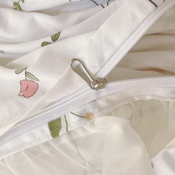 91家纺网 家纺一手货源 找家纺 罗艺轩家纺2024新款全棉蕾丝夹棉床裙忆江南系列-床裙三件套 忆江南~清新雅韵