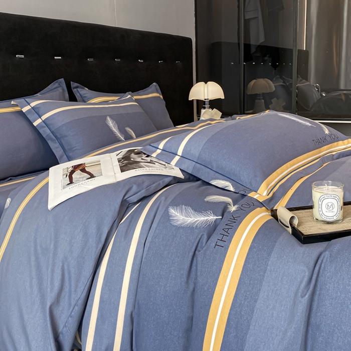 91家纺网 家纺一手货源 找家纺 铭成 2024新款全棉生态喷气加厚磨毛四件套 风光无限-灰