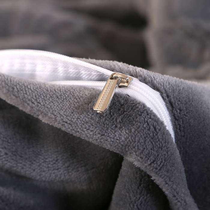 91家纺网 家纺一手货源 找家纺 代芙 2024新款高克重电商直播爆款11斤提花兔毛绒牛奶绒四件套 清雅-灰