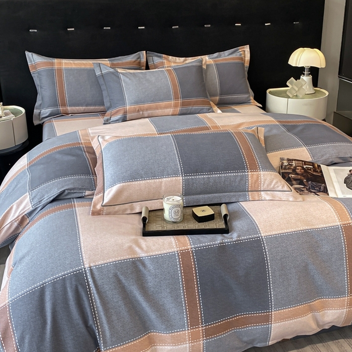 91家纺网 家纺一手货源 找家纺 铭成 2024新款全棉生态喷气加厚磨毛四件套 伯格