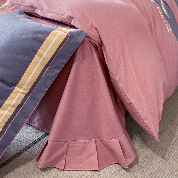 91家纺网 家纺一手货源 找家纺 铭成 2024新款全棉生态喷气加厚磨毛四件套 风光无限-粉