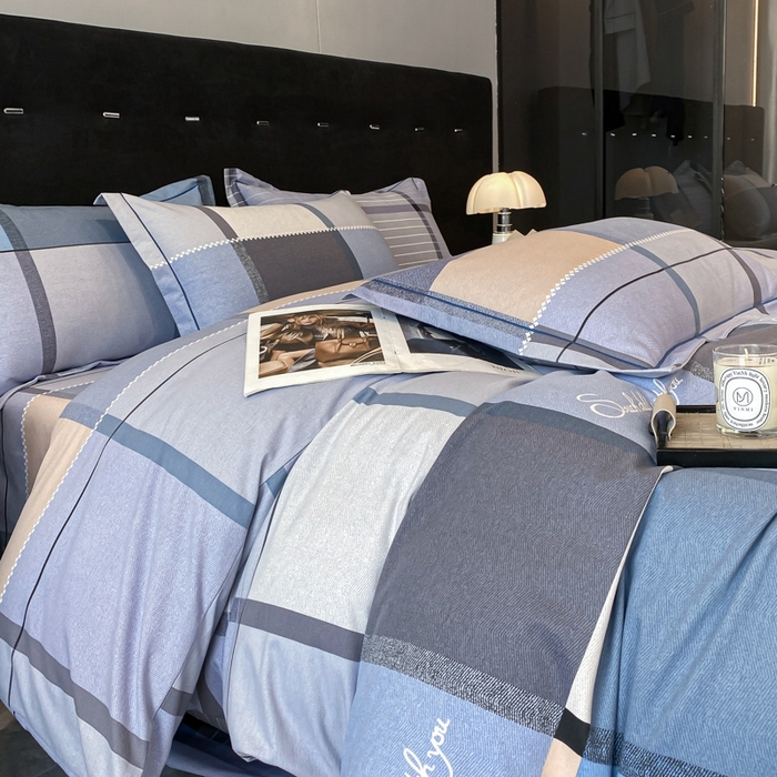 91家纺网 家纺一手货源 找家纺 铭成 2024新款全棉生态喷气加厚磨毛单品被套 哈伦-灰